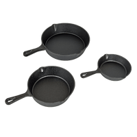 Pre Seasoned Cast Iron Skillet Fry Pan Set 3 Pcs Frying Pan Set Home & Garden Kings Warehouse
