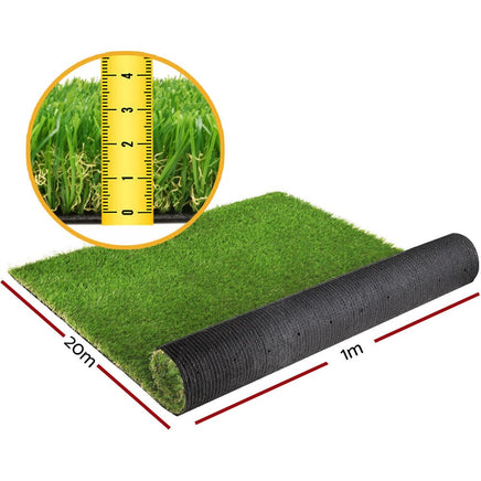 Prime Turf Artificial Grass 30mm 1mx20m Synthetic Fake Lawn Turf Plastic Plant 4-coloured Home & Garden Kings Warehouse