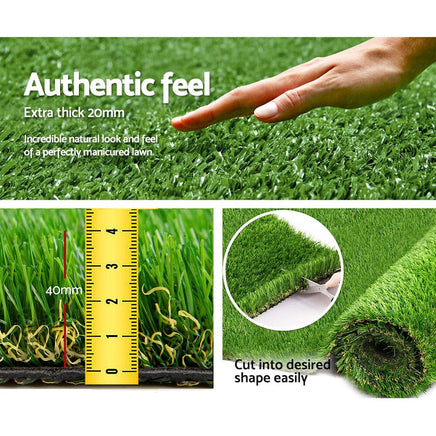 Prime Turf Artificial Grass 40mm 1mx10m Synthetic Fake Lawn Turf Plastic Plant 4-coloured Home & Garden Kings Warehouse