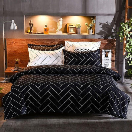Print Microfibre Quilt Cover Set (3Pcs) - Ultra Soft, Comfy, Luxurious Duvet Cover with Zipper Closure - Elegant Design Quilt Cover Set for Bedding - Glen - Super King Size Home & Garden Kings Warehouse