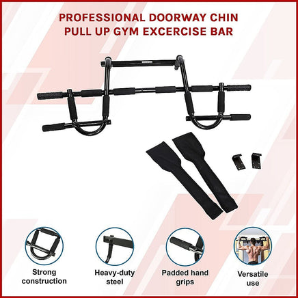 Professional Doorway Chin Pull Up Gym Excercise Bar Sports & Fitness Kings Warehouse