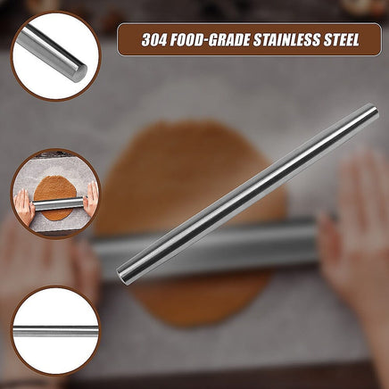 Professional Rolling Pin for Baking Premium 304 Stainless Steel Kitchen Rod Home & Garden Kings Warehouse