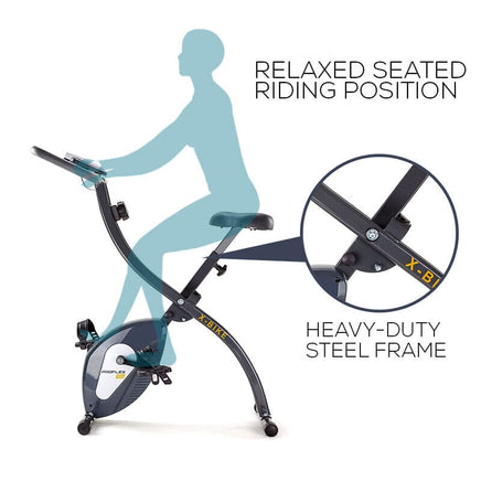 PROFLEX Folding Magnetic Exercise X-Bike - Bicycle Cycling Flywheel Fitness Kings Warehouse