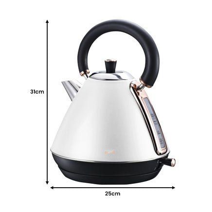 Pronti 1.7l Rose Trim Collection Kettle - White Kings Warehouse