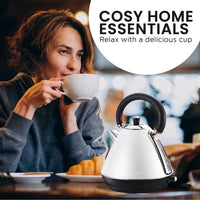 Pronti 1.7l Rose Trim Collection Kettle - White Kings Warehouse