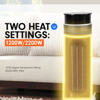 Pronti Electric Tower Heater 2000W Ceramic Portable Remote - Black Kings Warehouse