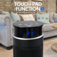 Pronti Electric Tower Heater 2000W Ceramic Portable Remote - Black Kings Warehouse