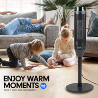 Pronti Electric Tower Heater 2000W Ceramic Portable Remote - Black Kings Warehouse