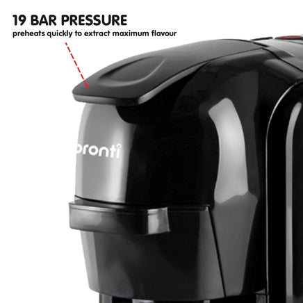 Pronti HomeMaid 3-in-1 Coffee Machine Multi-Capsule Pods and Ground Coffee Nespresso & Caffitaly Compatible CM-511HM Appliances Kings Warehouse
