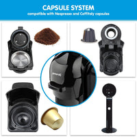 Pronti HomeMaid 3-in-1 Coffee Machine Multi-Capsule Pods and Ground Coffee Nespresso & Caffitaly Compatible CM-511HM Appliances Kings Warehouse