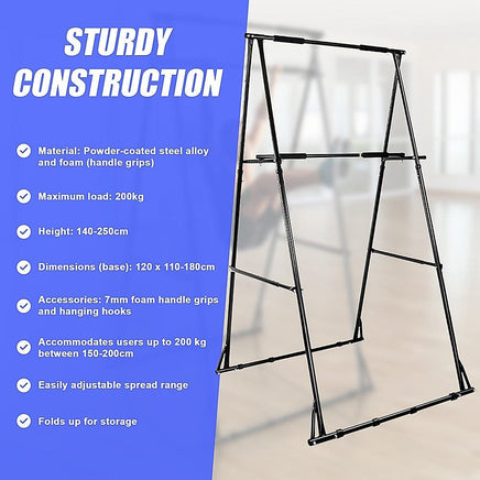 Pull-up Bar Free Standing Pull up Stand Sturdy Frame Indoor Pull Ups Machine Sports & Fitness Kings Warehouse