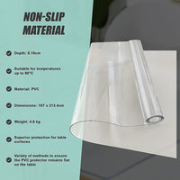 PVC Tablecloth Protector 107X213.4CM Clear Plastic Table Cloth Cover Transparent Home & Garden Kings Warehouse