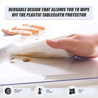 PVC Tablecloth Protector Table Cover Dining Table Cloth Plastic 2134x1070mm 1.5mm Home & Garden Kings Warehouse