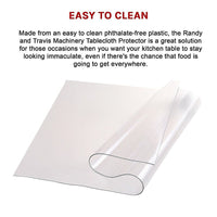 PVC Tablecloth Protector Table Cover Dining Table Cloth Plastic 2134x1070mm 1.5mm Home & Garden Kings Warehouse