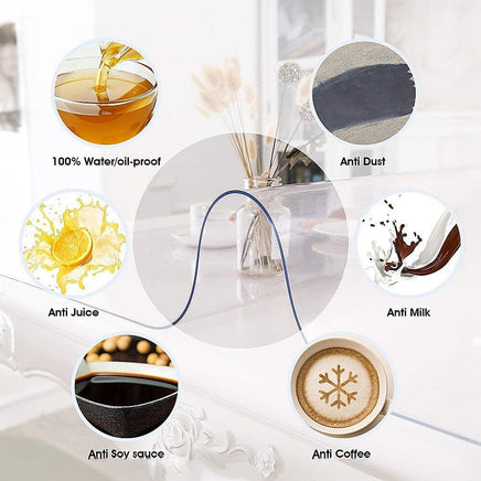 PVC Tablecloth Protector Table Cover Dining Table Cloth Plastic 2134x1070mm 1.5mm Home & Garden Kings Warehouse