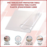 PVC Tablecloth Protector Table Cover Dining Table Cloth Plastic 2134x1070mm 1.5mm Home & Garden Kings Warehouse