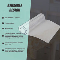 PVC Tablecloth Protector Table Cover Dining Table Cloth Plastic 2800x1170mm 2.0mm Home & Garden Kings Warehouse