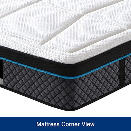 Queen Mattress in Coolmax Memory Foam 6 Zone Pocket Coil Soft Firmness Furniture Kings Warehouse