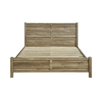 Queen Size Bed Frame Natural Wood like MDF in Oak Colour Furniture Kings Warehouse