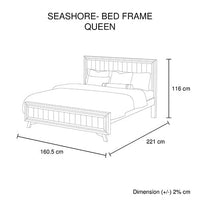 Queen Size Silver Brush Bed Frame in Acacia Wood Construction Furniture Kings Warehouse