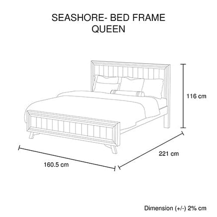 Queen Size Silver Brush Bed Frame in Acacia Wood Construction Furniture Kings Warehouse