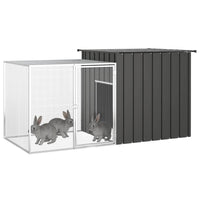 Rabbit Cage Anthracite 200x91x100 cm Galvanised Steel Kings Warehouse