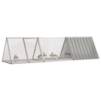 Rabbit Cage Grey 302.5x80.5x71 cm Galvanised Steel Kings Warehouse