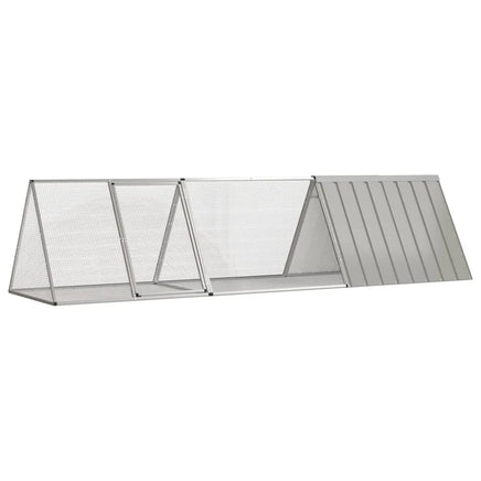 Rabbit Cage Grey 302.5x80.5x71 cm Galvanised Steel Kings Warehouse