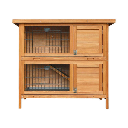 Rabbit Hutch Chicken Coop 91.5cm x 45cm x 82cm Chicken Coop Large Wooden House Run Cage Pet Care Kings Warehouse
