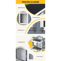Rabbit Hutch Chicken Coop 98cm x 45cm x 92cm Chicken Coop Large Wooden House Run Cage Outdoor Pet Care Kings Warehouse