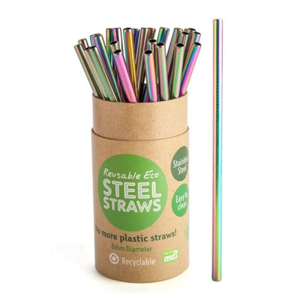 Rainbow Metallic Steel Straw 8mm Kings Warehouse