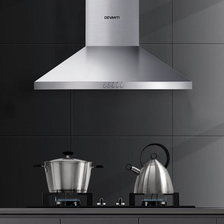 Range Hood 60cm 600mm Kitchen Canopy Stainless Steel Rangehood Wall Mount Appliances Stocktake Sale Kings Warehouse