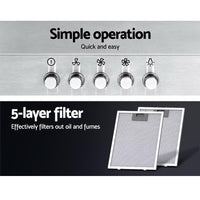 Range Hood 60cm 600mm Kitchen Canopy Stainless Steel Rangehood Wall Mount Appliances Stocktake Sale Kings Warehouse