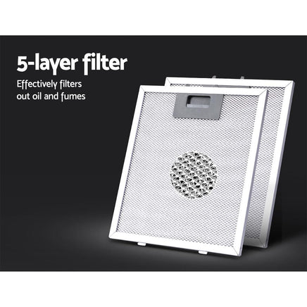 Range Hood 900mm Rangehood Kitchen Stainless Glass Canopy 90cm Early Christmas Sale Kings Warehouse