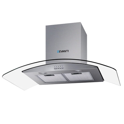 Range Hood 900mm Rangehood Kitchen Stainless Glass Canopy 90cm Early Christmas Sale Kings Warehouse