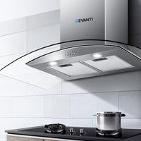 Range Hood 900mm Rangehood Kitchen Stainless Glass Canopy 90cm Early Christmas Sale Kings Warehouse