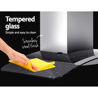 Range Hood 900mm Rangehood Kitchen Stainless Glass Canopy 90cm Early Christmas Sale Kings Warehouse