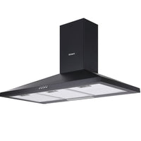 Range Hood Rangehood 90cm 900mm Kitchen Canopy LED Light Wall Mount Black Appliances Stocktake Sale Kings Warehouse