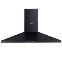 Range Hood Rangehood 90cm 900mm Kitchen Canopy LED Light Wall Mount Black Appliances Stocktake Sale Kings Warehouse