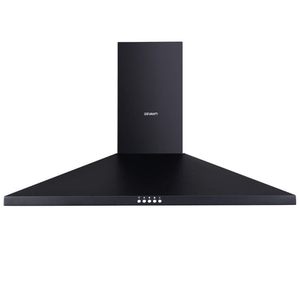 Range Hood Rangehood 90cm 900mm Kitchen Canopy LED Light Wall Mount Black Appliances Stocktake Sale Kings Warehouse