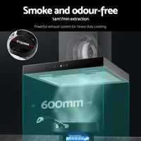 Rangehood 600mm Range Hood 60cm Stainless Steel Glass Kitchen Canopy Appliances Stocktake Sale Kings Warehouse