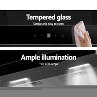 Rangehood 600mm Range Hood 60cm Stainless Steel Glass Kitchen Canopy Appliances Stocktake Sale Kings Warehouse