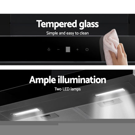 Rangehood 600mm Range Hood 60cm Stainless Steel Glass Kitchen Canopy Appliances Stocktake Sale Kings Warehouse