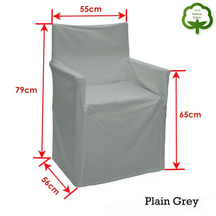 Rans Alfresco 100% Cotton Director Chair Cover - Plain Grey Furniture Kings Warehouse