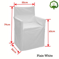 Rans Alfresco 100% Cotton Director Chair Cover - Plain White Furniture Kings Warehouse