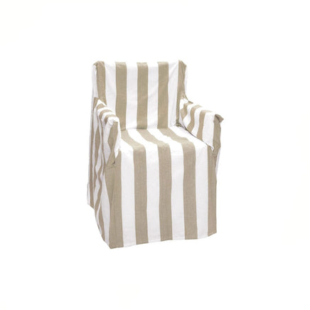 Rans Alfresco 100% Cotton Director Chair Cover - Striped Bleach Sand Furniture Kings Warehouse