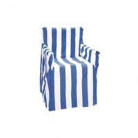 Rans Alfresco 100% Cotton Director Chair Cover - Striped Cobalt Blue Furniture Kings Warehouse