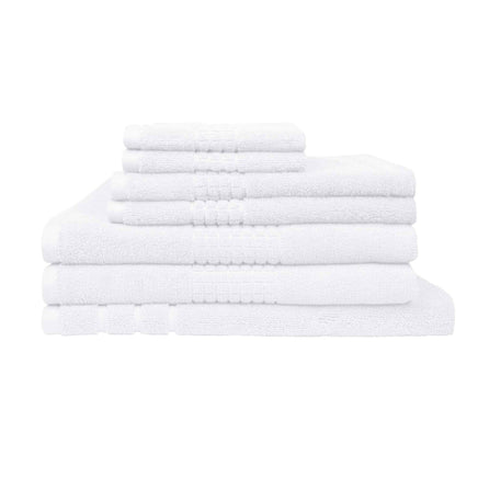 Rans Montage 7 Piece Cotton Bath Towel Set - White Home & Garden Kings Warehouse