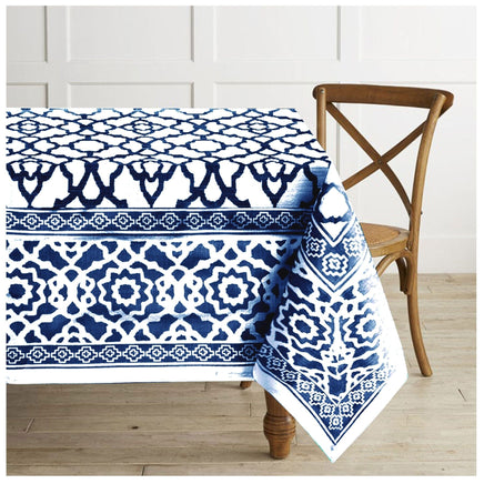 Rans Pure Cotton Vintage Tablecloth 150 x 260 + 4 cm - Indigo Home & Garden Kings Warehouse