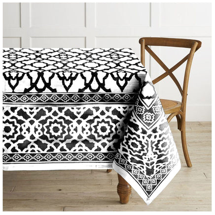 Rans Pure Cotton Vintage Tablecloth 150 x 300 + 4 cm - Black Home & Garden Kings Warehouse